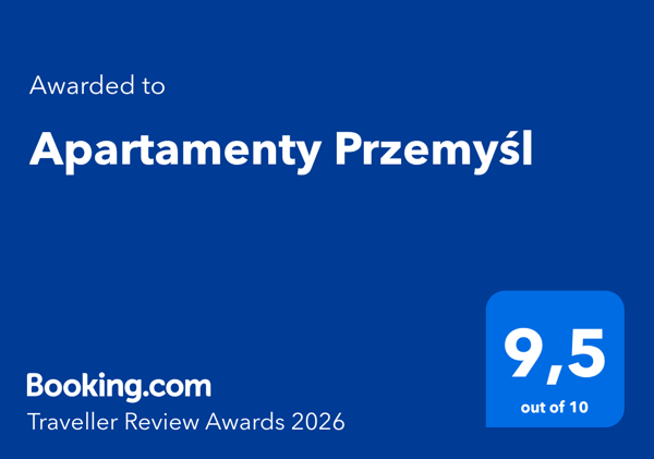 Booking.com Traveller Review Awards 2026 - Apartamenty Przemyśl, ocena 9,5